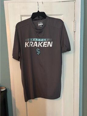 NHL Seattle Kraken Gray Short-Sleeve Tee with Teal Logo